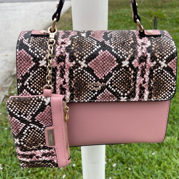 DUNE LONDON Faux SnakeSkin Structured Crossbody Handbag w/Match Coi… - Picture 2 of 13